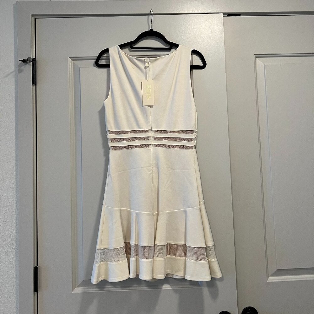 Erin Fetherston Tessa Sleeveless Mesh-Striped Flounce Dress - Picture 5 of 6